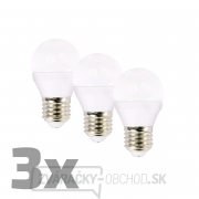 ECOLUX LED žiarovka 3-pack, miniglobe, 6W, E27, 3000K, 450L, 3ks gallery main image
