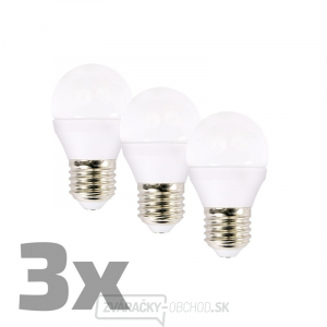ECOLUX LED žiarovka 3-pack, miniglobe, 6W, E27, 3000K, 450L, 3ks