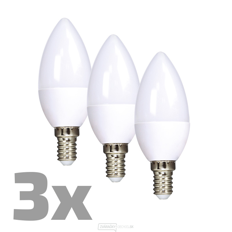 ECOLUX LED žiarovka 3-pack, sviečka, 6W, E14, 3000K, 450L, 3ks ECOLUX LED žiarovka 3-pack, sviečka, 6W, E14, 3000K, 450L, 3ks gallery main image