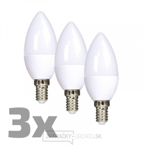 ECOLUX LED žiarovka 3-pack, sviečka, 6W, E14, 3000K, 450L, 3ks