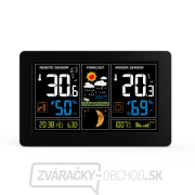 Solight meteostanice, extra veľký farebný LCD, teplota, vlhkosť, tlak, RCC, Usb nabíjanie, čierna gallery main image