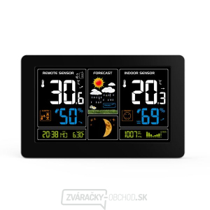 Solight meteostanice, extra veľký farebný LCD, teplota, vlhkosť, tlak, RCC, Usb nabíjanie, čierna Solight meteostanice, extra veľký farebný LCD, teplota, vlhkosť, tlak, RCC, Usb nabíjanie, čierna gallery main image