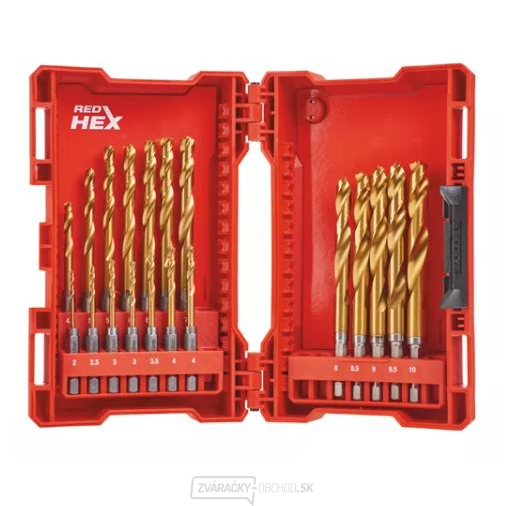 Milwaukee SHOCKWAVE ™ HSS-G TiN Red Hex set vrtákov - 19ks