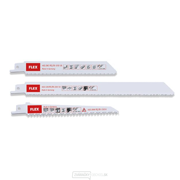 Flex Sada plátkov pre šavľové píly pre plast/drevo/kov RS/Bi Set VE3 - 3ks