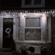 Solight LED vianočný prívesok, rampúchy, 120 LED, 3m x 0,7m, 6m vedenie, vonkajšie, teplé biele svetlo, pamäť, časovač Náhľad