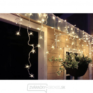 Solight LED vianočný prívesok, rampúchy, 120 LED, 3m x 0,7m, 6m vedenie, vonkajšie, teplé biele svetlo, pamäť, časovač