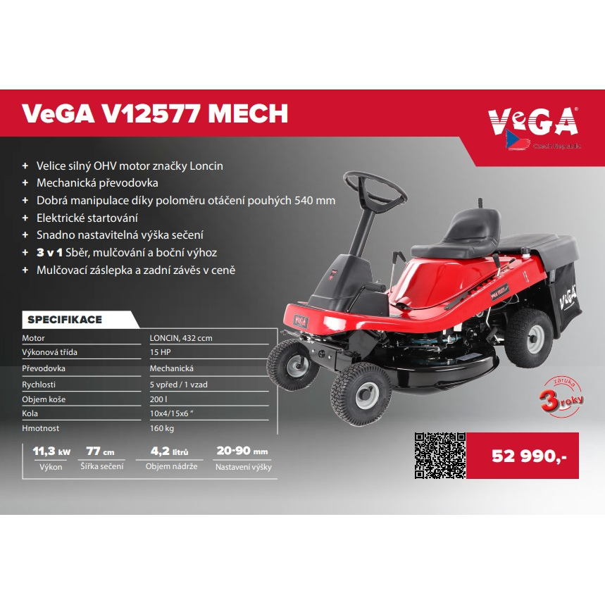Záhradný traktor VeGA V12577 3in1 MECH Náhľad
