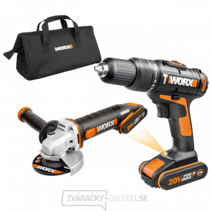 WX963 - Aku príklepová vŕtačka a aku uhlová brúska 20V, 2x 2.0Ah + taška - PowerShare WX963 - Aku príklepová vŕtačka a aku uhlová brúska 20V, 2x 2.0Ah + taška - PowerShare gallery main image