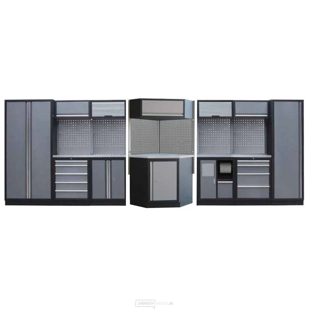 Zostava dielenského nábytku Procarosa PROFI XXL Pracovná doska: nerezová, Hmotnosť: 504 kg