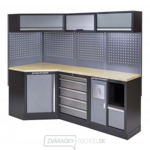 Rohová zostava dielenského nábytku Procarosa PROFI XS-VIII Pracovná doska: drevená, Hmotnosť: 224 kg Rohová zostava dielenského nábytku Procarosa PROFI XS-VIII Pracovná doska: drevená, Hmotnosť: 224 kg gallery main image