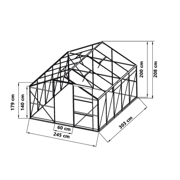 Hliníkový skleník VeGA 8000 STRONG-22 Náhľad