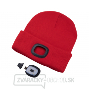 čiapka s čelovkou 4x45lm, USB nabíjanie, červená, univerzálna veľkosť Náhľad