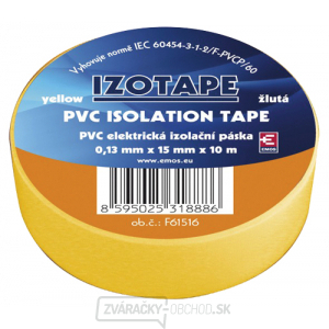 Páska izolačná PVC 15/10m žltá EMOS Páska izolačná PVC 15/10m žltá EMOS gallery main image