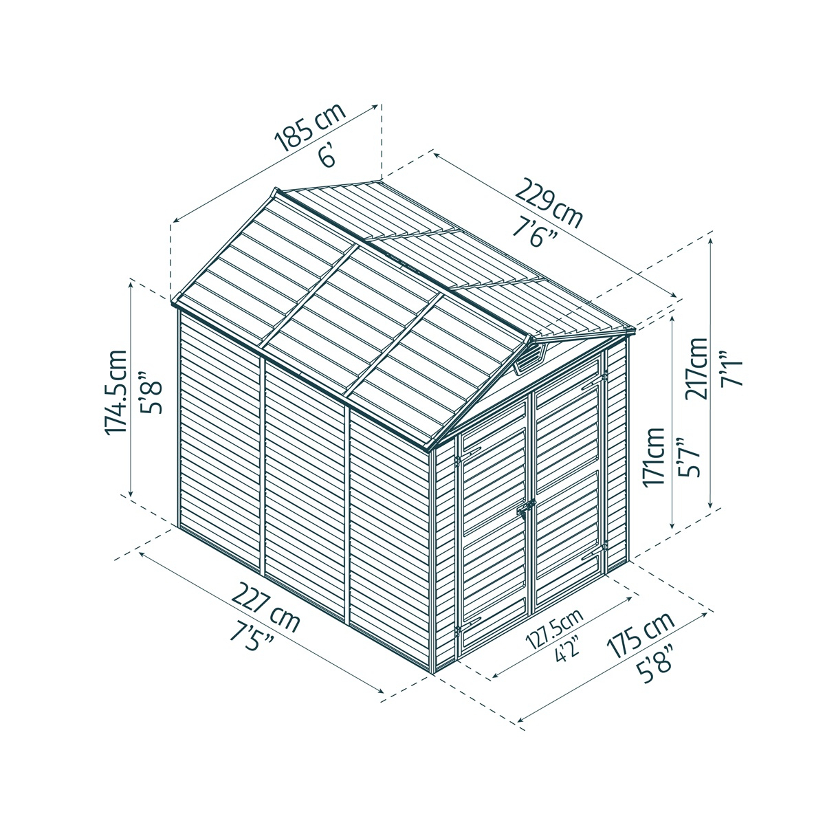 Palram Skylight 6x8 antracit záhradný domček Náhľad
