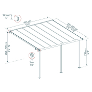 Palram Capri 4200 antracit 3 x 4,25 hliníková (montovaná) pergola Náhľad