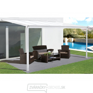 Hliníková pergola Lanitplast WALL 33 biela + číry PC