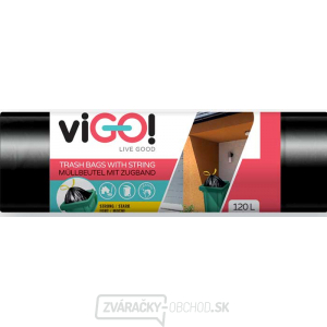 ViGO! Vrecia odpadkové LDPE zaťahovacie 120l/10 ks 70x110cm - čierne