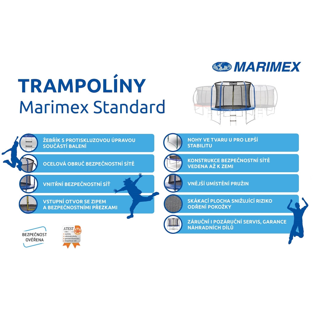Trampolína Marimex 305 cm + vnútorná ochranná sieť + schodíky ZDARMA Náhľad