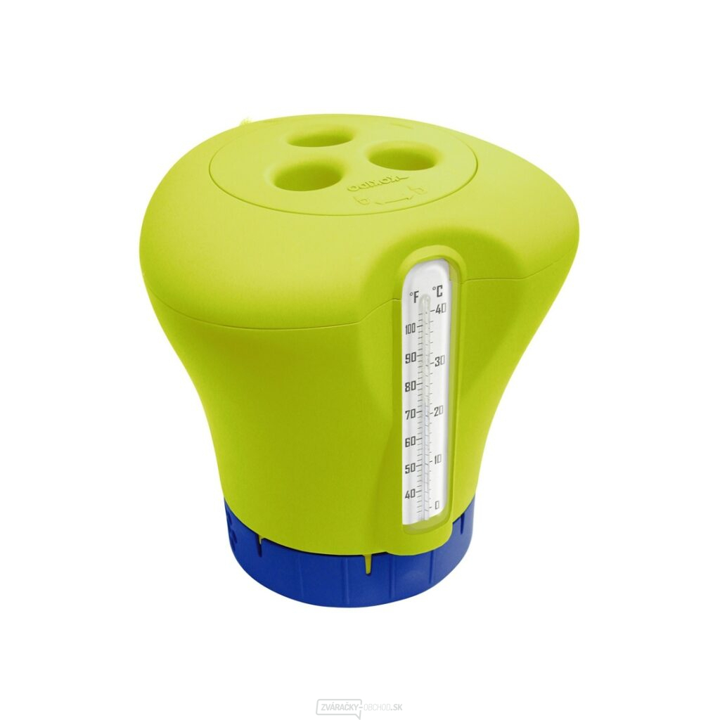 Plavák na chlór s teplomerom - žltozelená
