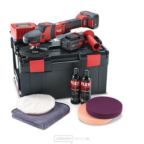 Flex Aku-rotačná leštička 18,0 V, PE 150 18.0-EC/5.0 P-Set