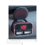 Nabíjačka USB do auta, 12/24V, 2xUSB, merač, 3,4A, 17W Náhľad