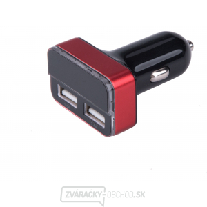 Nabíjačka USB do auta, 12/24V, 2xUSB, merač, 3,4A, 17W