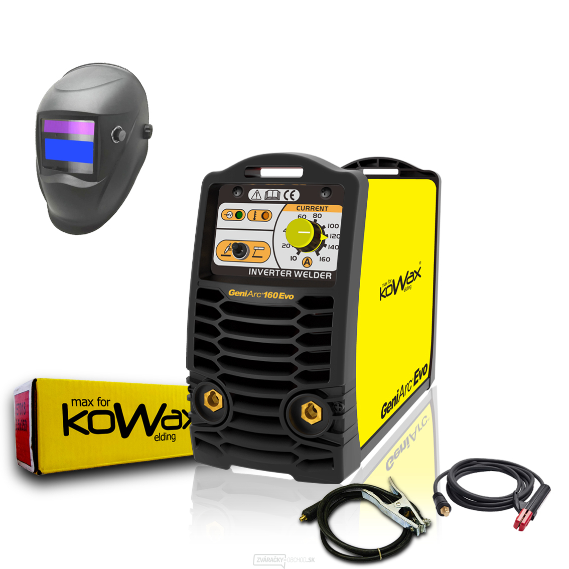 KOWAX GeniArc® 160EVO + 3m Káble + Kukla + Elektródy 2.5mm/2.5kg