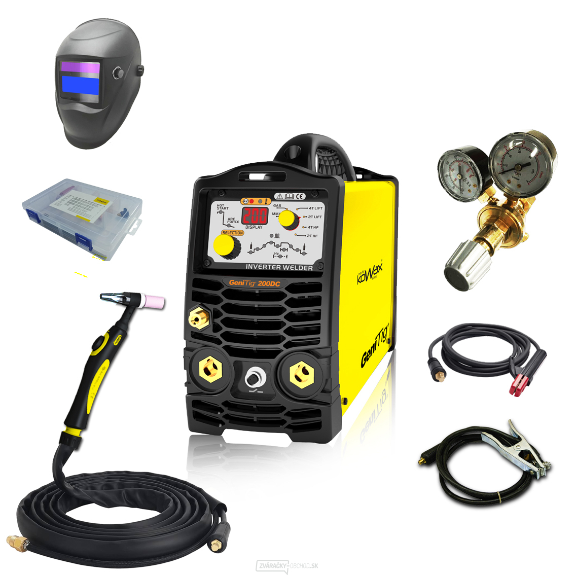 KOWAX GeniTig® 200DC SET 2 + Horák 4m + káble 3m + ventil + kukla