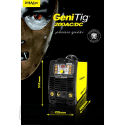 GeniTig 200AC/DC HF SET06 + horák HKT09A4 s koncovými dielmi, kukla, podvozok, redukčný ventil, tlaková fľaša ARGÓN plná gallery main image