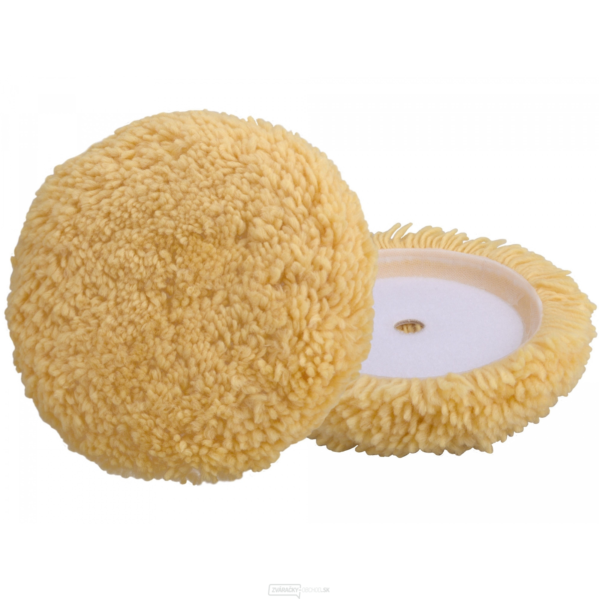 Kotúč leštiaci vlnený, žltý, T180, ⌀190mm, 1PLY vlna 50/50, suchý zips ⌀150mm Kotúč leštiaci vlnený, žltý, T180, ⌀190mm, 1PLY vlna 50/50, suchý zips ⌀150mm gallery main image