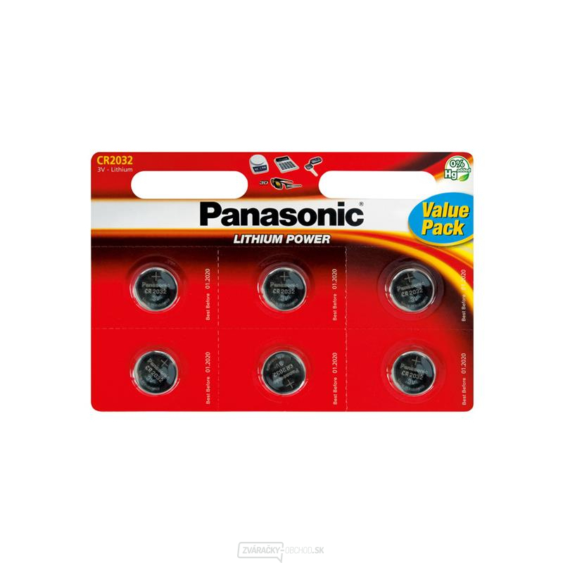 Batérie CR2032 PANASONIC lítiová 6BP