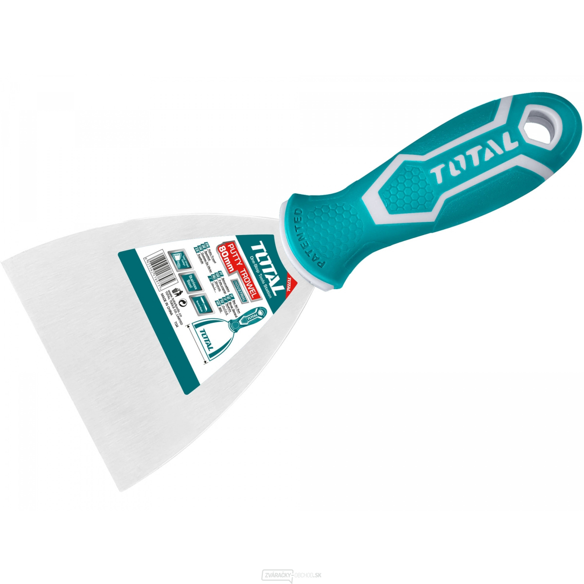 Špachtľa, 80mm, industrial, nerezová oceľ, tepelne tvrdené a leštené