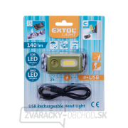 čelovka 140l, USB nabíjanie, LED + COB LED náhled