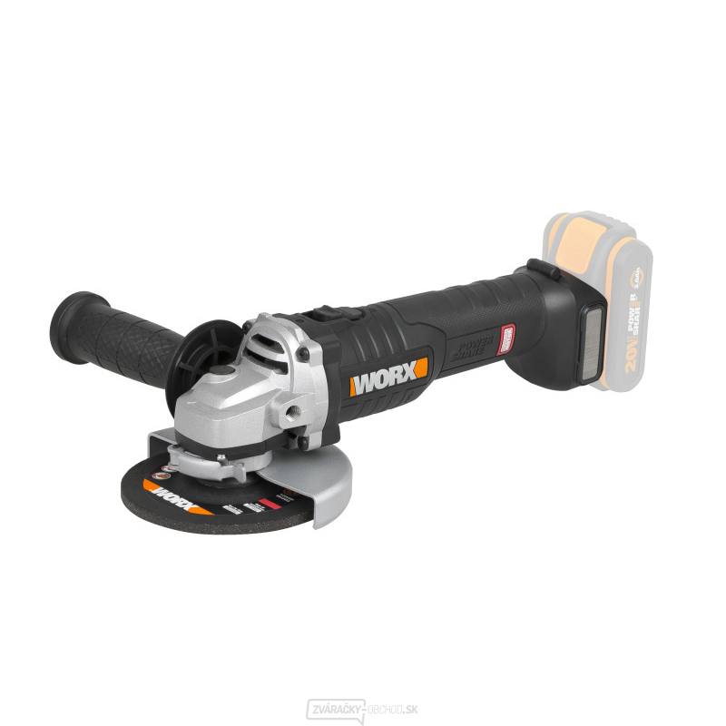 Aku uhlová brúska 125mm WORX Orange WX812.9 - 20V - bez akumulátora - Powershare