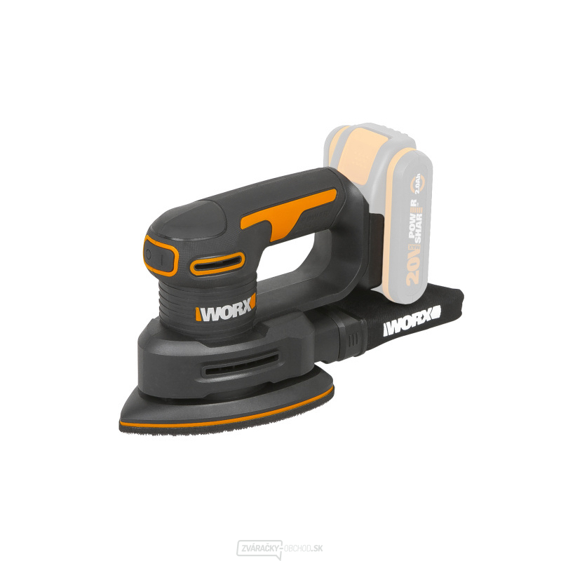 Aku vibračná brúska WORX Orange WX822.9 - 20V - bez akumulátora - Powershare