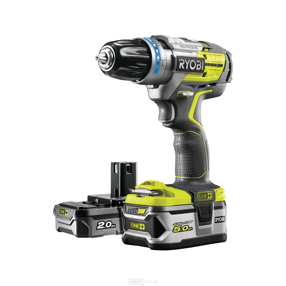 Ryobi R18PDBL-252S 18 V bezkefkové príklepová vŕtačka + 1x 2Ah + 1x 5Ah batéria + nabíjačka ONE +