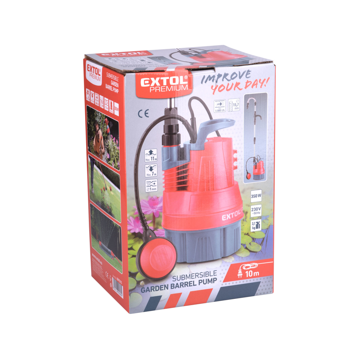 Ponorné čerpadlo do suda EXTOL PREMIUM 350W, 5000l/h Náhľad