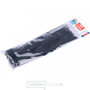 Pásky sťahovacie čierne, rozpojiteľné, 400x7,2mm, 100ks, nylon PA66