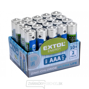 Batéria zink-chloridové, 20ks, 1,5V AAA (R03)