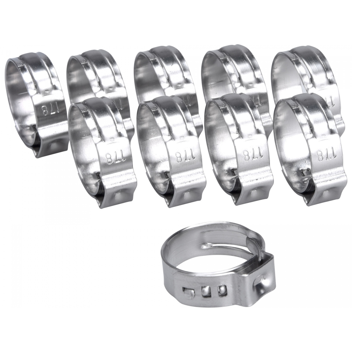 Spona na hadicu, 10ks, O17,8mm, INOX