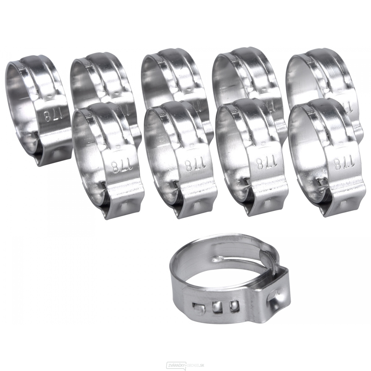 Spona na hadicu, 10ks, O17,8mm, INOX