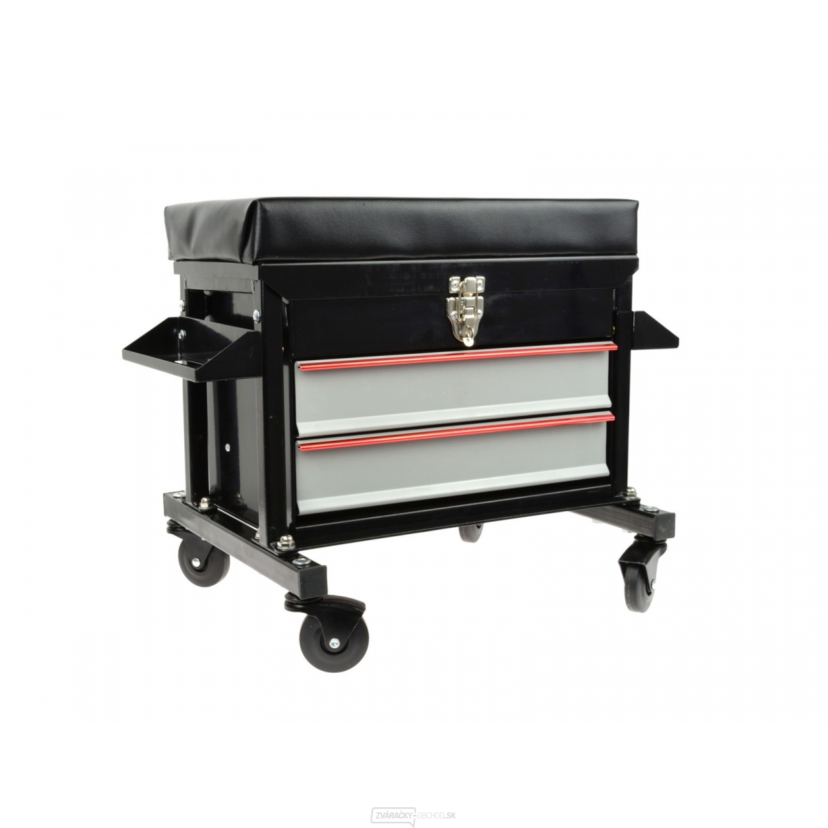 Dielenské montážne sedadlo pojazdné, so zásuvkami a držiaky