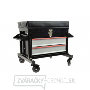 Dielenské montážne sedadlo pojazdné, so zásuvkami a držiaky Dielenské montážne sedadlo pojazdné, so zásuvkami a držiaky gallery main image