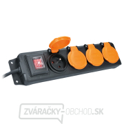 Solight predlžovací prívod IP44, 4 zásuvky, gumový kábel, vypínač, vonkajšia, 10m Náhľad