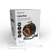 Solight predlžovací prívod na bubne, 1 zásuvka, vonkajšie, 50m gumový kábel, 3x 1,5mm2, IP44 náhled