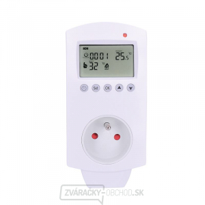 Solight termostaticky spínaná zásuvka, zásuvkový termostat, 230V/16A, režim vykurovania alebo chladenia, rôzne teplotný režim gallery main image