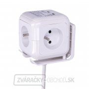 Solight predlžovací prívod - kocka, 4 zásuvky 230V + 2x USB max. 2400mm, kábel 2m Náhľad