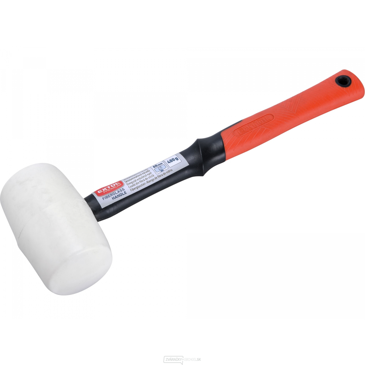 Palička gumová biela, priemer 60mm