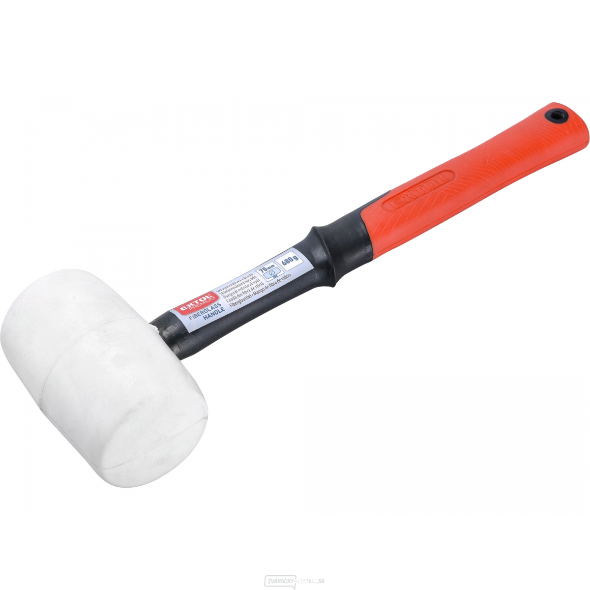 Palička gumová biela, priemer 70mm