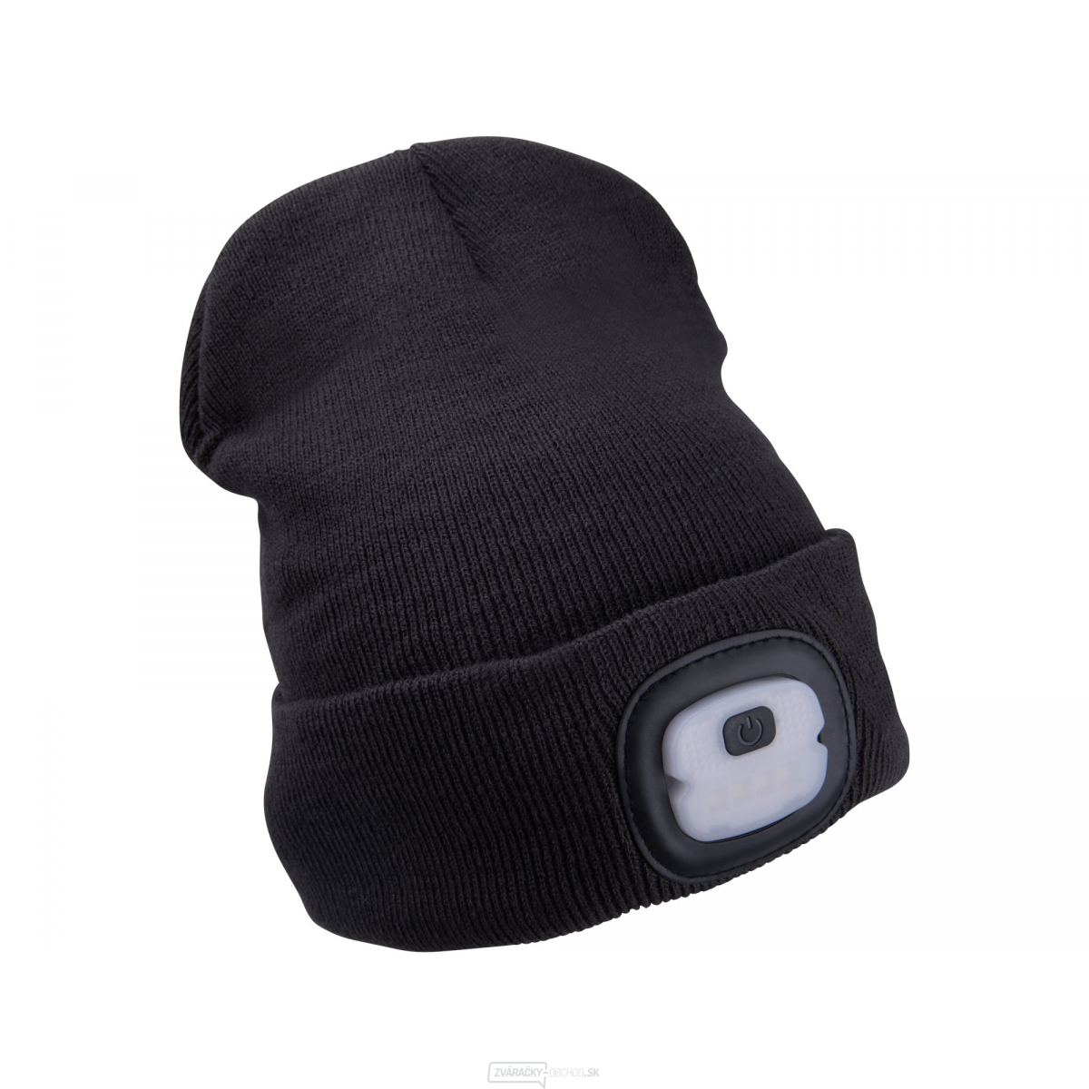 Čiapka s čelovkou 4x25lm, USB nabíjanie, tmavo šedá, ECONOMY, univerzálna veľkosť